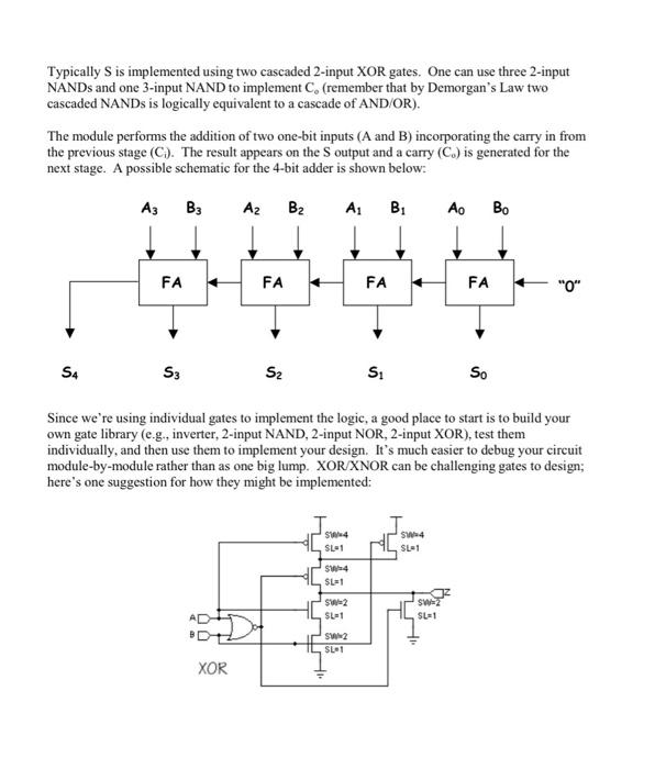 Elen 3431 Digital Logic Design Lab 2 Your Lab Assignment This Week Is To Design And Test A Cmos Circuit That Performs A 2