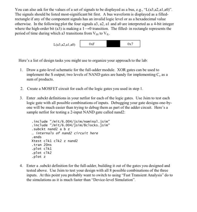 Elen 3431 Digital Logic Design Lab 2 Your Lab Assignment This Week Is To Design And Test A Cmos Circuit That Performs A 4