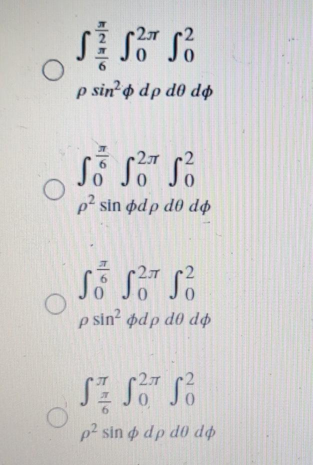 15 Set Up The Triple Integral For The Volume In Spherical Coordinates For The Solid That Lies I 3 Points Within The 2