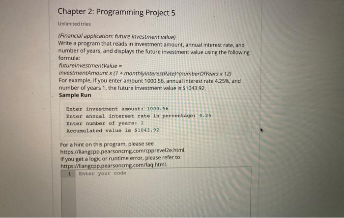 Chapter 2 Programming Project 1 Unlimited Tries Financial Application Calculate Tips Write A Program That Reads The 5