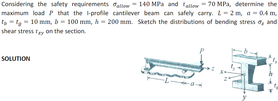 Considering The Safety Requirements Allow 140 Mpa And Tallow 70 Mpa Determine The Maximum Load P That The L Profi 1
