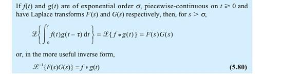 If F T And G T Are Of Exponential Order O Piecewise Continuous On 10 And Have Laplace Transforms F S And G S Respect 1