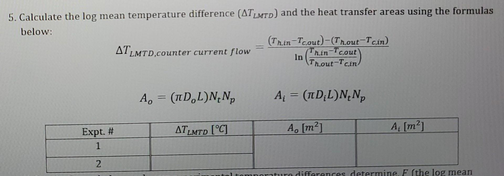 Table 1 Experimental Data Tube Side Hot Shell Side Cold Tout C V Ml Tin C Tout C V Ml 72 1 650 6ml 25 2