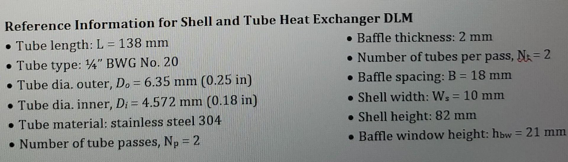 Table 1 Experimental Data Tube Side Hot Shell Side Cold Tout C V Ml Tin C Tout C V Ml 72 1 650 6ml 25 6