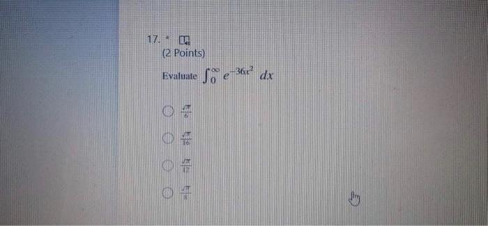 17 2 Points Evaluate So E36x Dx 1