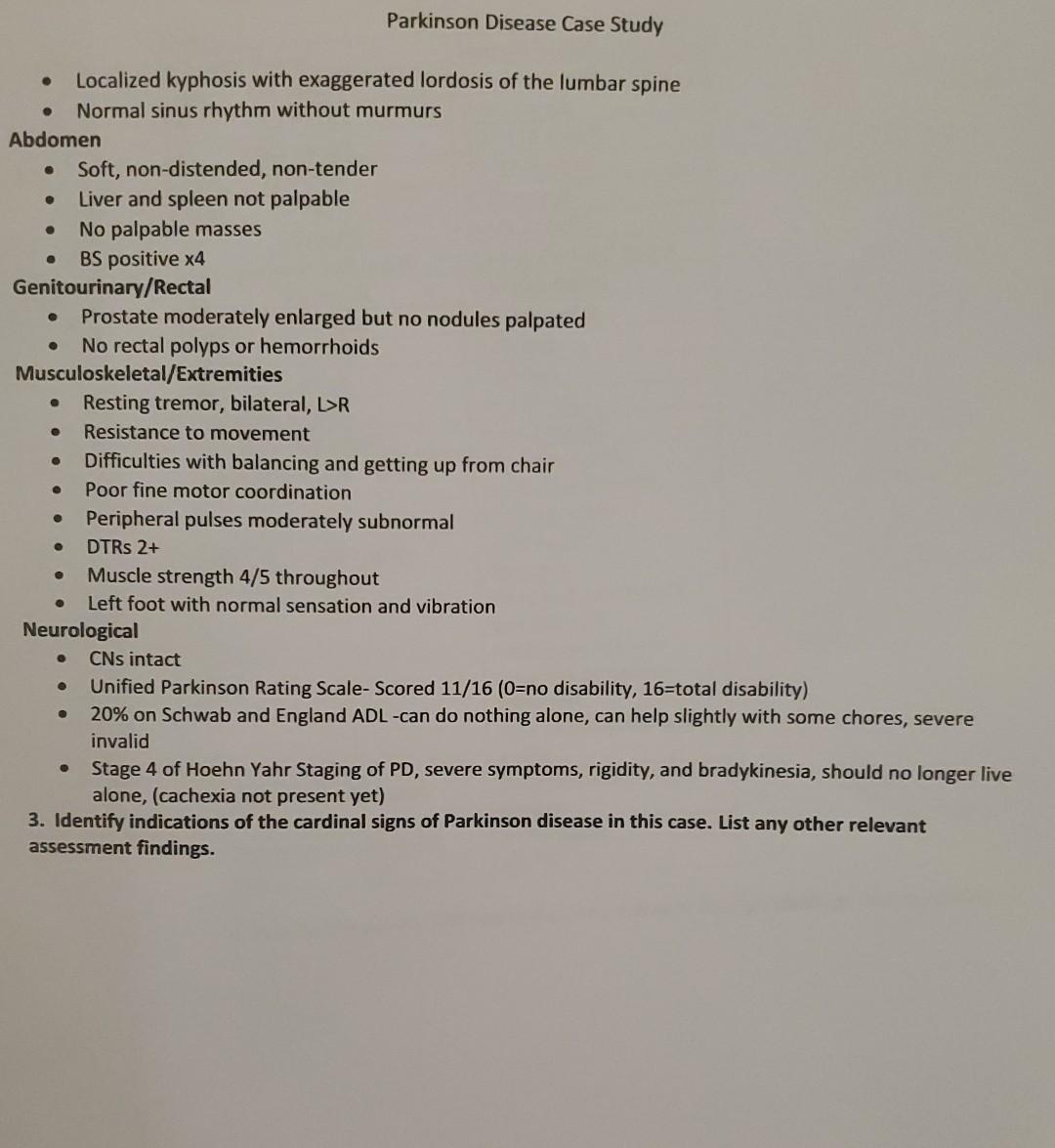 History Of Present Problem J D Is A 68 Yo Man Who Presents With His Caregiver To The Neurology Clinic For His Routine T 4