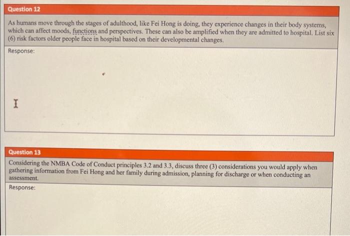 Question 12 As Humans Move Through The Stages Of Adulthood Like Fei Hong Is Doing They Experience Changes In Their Bod 1