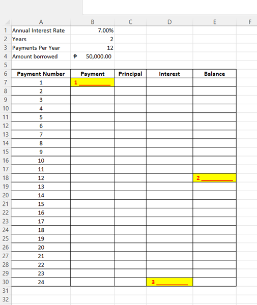 Calculate The Monthly Payment And Create A Loan Amortization Table On A Loan With An Annual Interest Rate Of 7 A 2 Yea 1