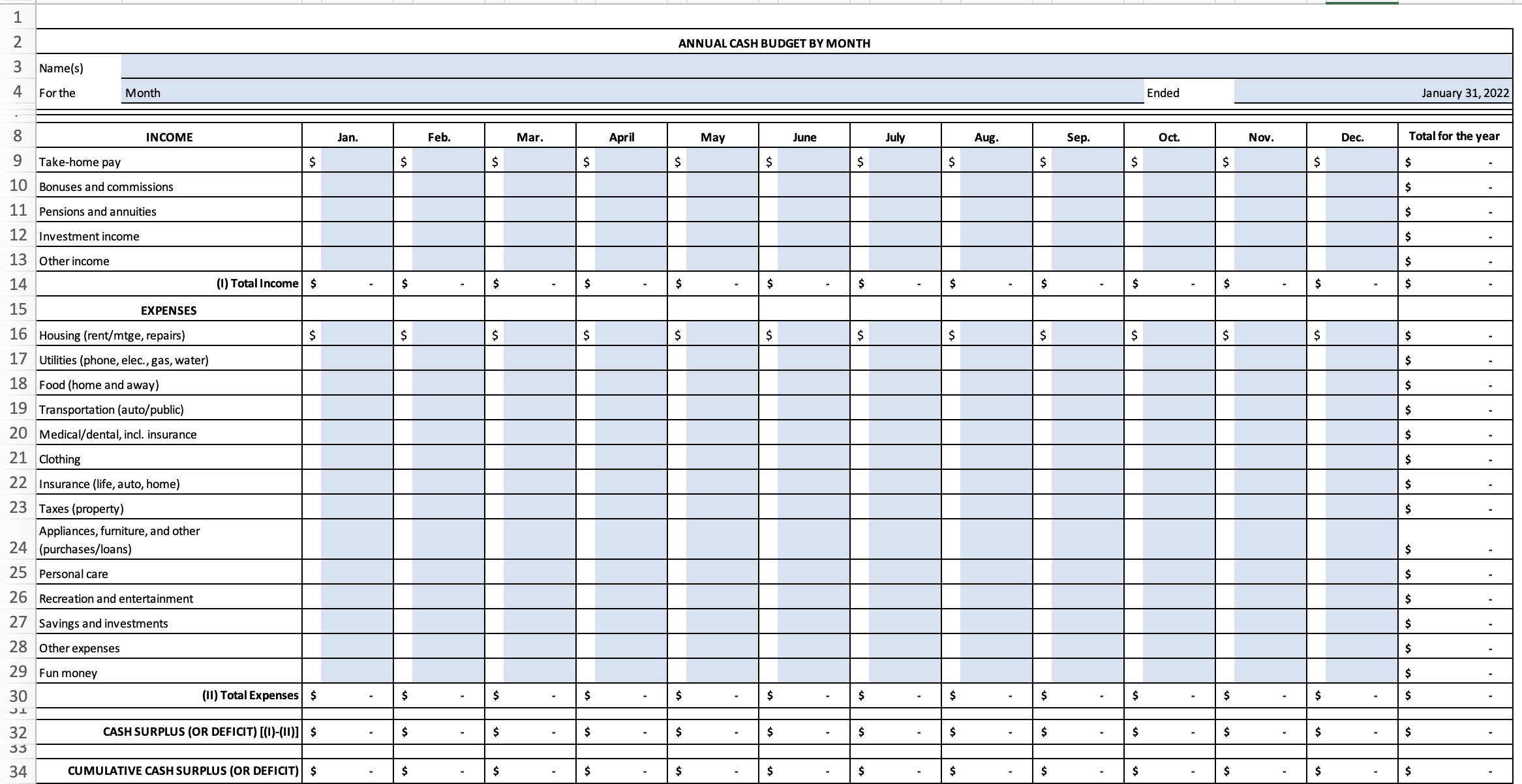 No Data Was Given To Me 1 Develop A 1 Month Personal Budget Using The Monthly Budget Worksheet In The Attached 1