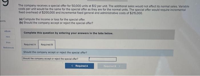 9 2 Points Ebook Hint Print References Exercise 23 13 Algo Special Offer Pricing Lo P7 Farrow Company Reports The Foll 3