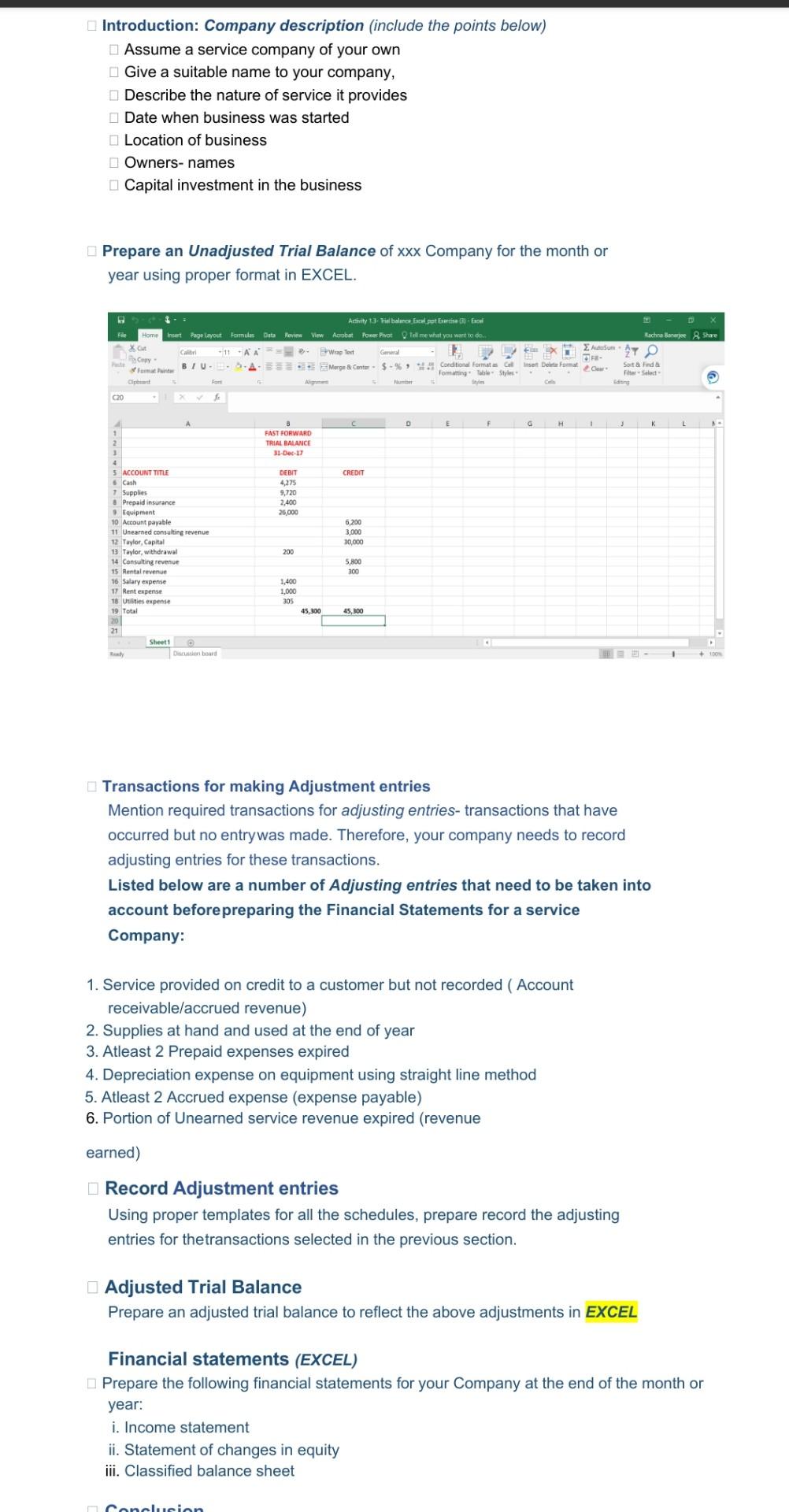 Introduction Company Description Include The Points Below Assume A Service Company Of Your Own Give A Suitable Name T 1