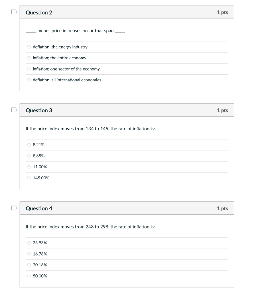 N Question 2 Means Price Increases Occur That Span Deflation The Energy Industry Inflation The Entire Economy Inflatio 1