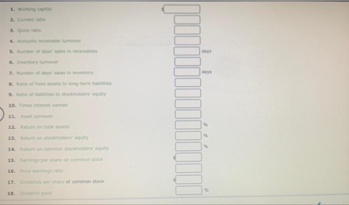 Measures Of Liquidity Solvency And Proty The Comparative Financial Statements Of Marshall Inc Are As Foliows The Mark 5