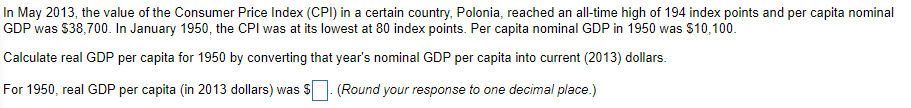 In May 2013 The Value Of The Consumer Price Index Cpi In A Certain Country Polonia Reached An All Time High Of 194 1