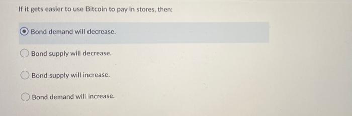 If It Gets Easier To Use Bitcoin To Pay In Stores Then Bond Demand Will Decrease Bond Supply Will Decrease Bond Supp 1