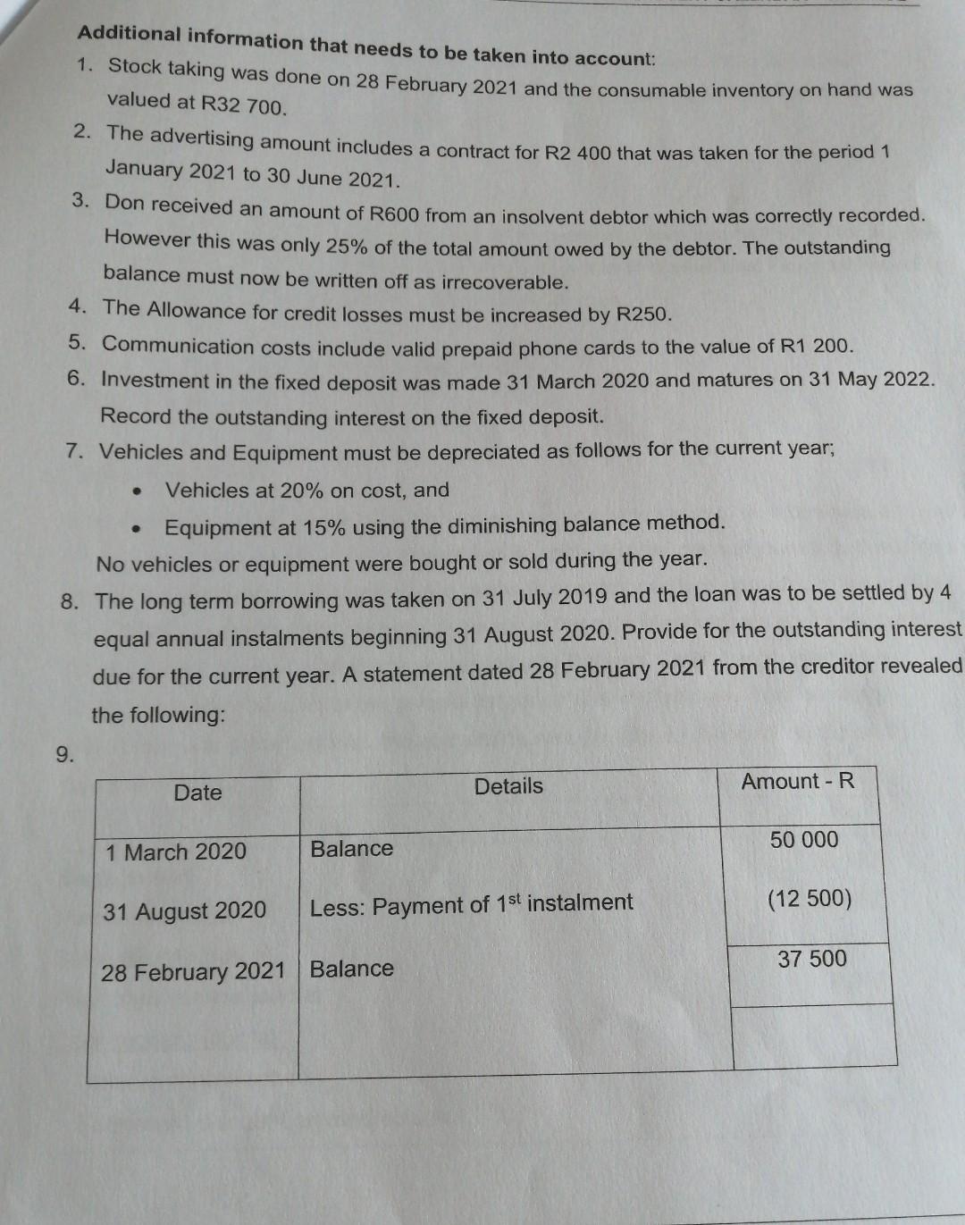 Academic And Assessment Calendar Distance Question Three 20 The Following List Of Account Balances Were Extracted Fr 2