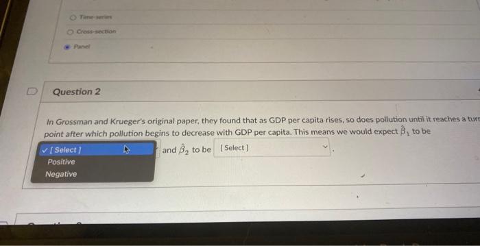 Part 1 Questions 1 7 Pollution And Economic Development Grossman And Krueger 1995 Were Interested In Finding The R 2