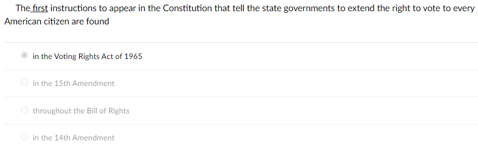 The First Instructions To Appear In The Constitution That Tell The State Governments To Extend The Right To Vote To Ever 1