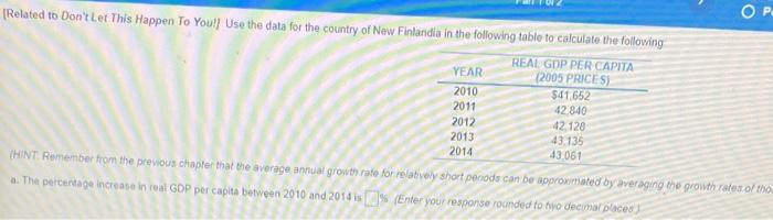 Related To Don T Let This Happen To You Use The Data For The Country Of New Finlandia In The Following Table To Calcu 1