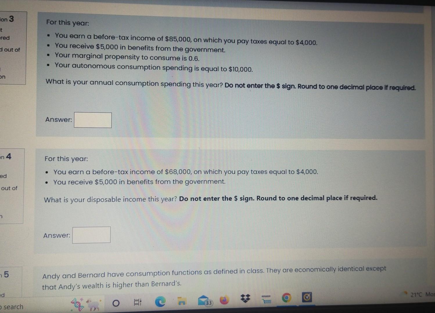 On 3 T Ered D Out Of On On 4 Ed Out Of 5 Ed O Search For This Year You Earn A Before Tax Income Of 85 000 On Which 1