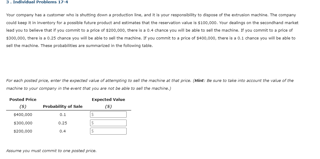 3 Individual Problems 17 4 Your Company Has A Customer Who Is Shutting Down A Production Line And It Is Your Responsib 1