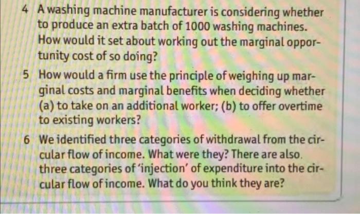 4 A Washing Machine Manufacturer Is Considering Whether To Produce An Extra Batch Of 1000 Washing Machines How Would It 1