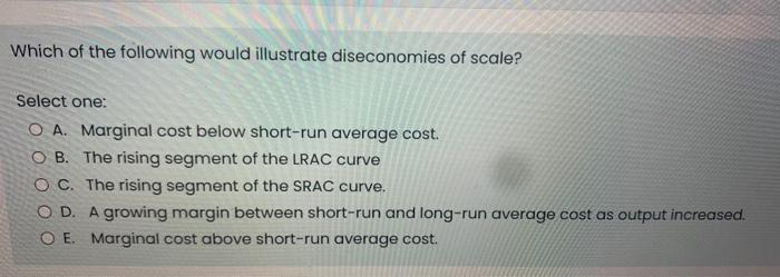 Below Is Short Run Cost Data For Four Different Plant Sizes Plant 2 Has Exactly Twice As Many Inputs As Does Plant 1 P 2