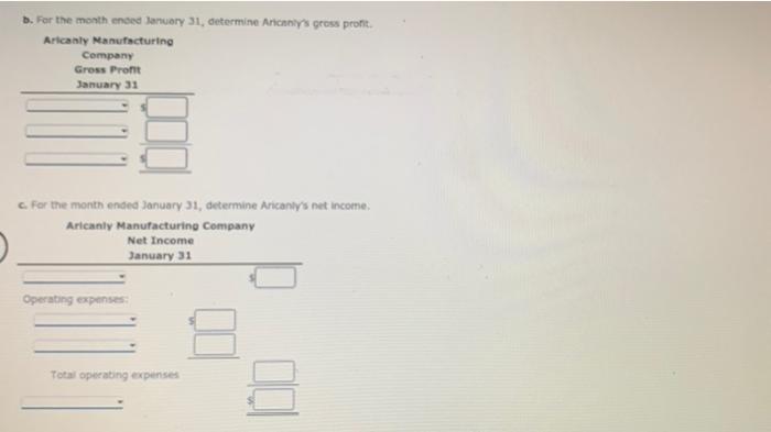 Cost Of Goots Soid Pront Margin And Net Income For A Manufacturing Company The Following Information Is Available For 2