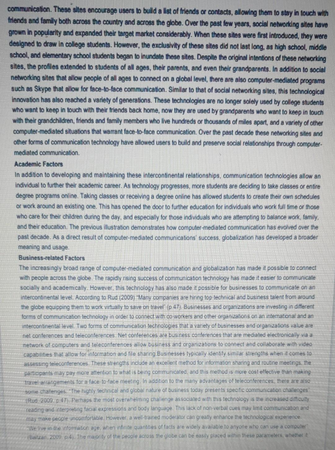 Computer Mediated Communication And Globalization Considering Social Academic And Business Factors By Ashley R Norri 2