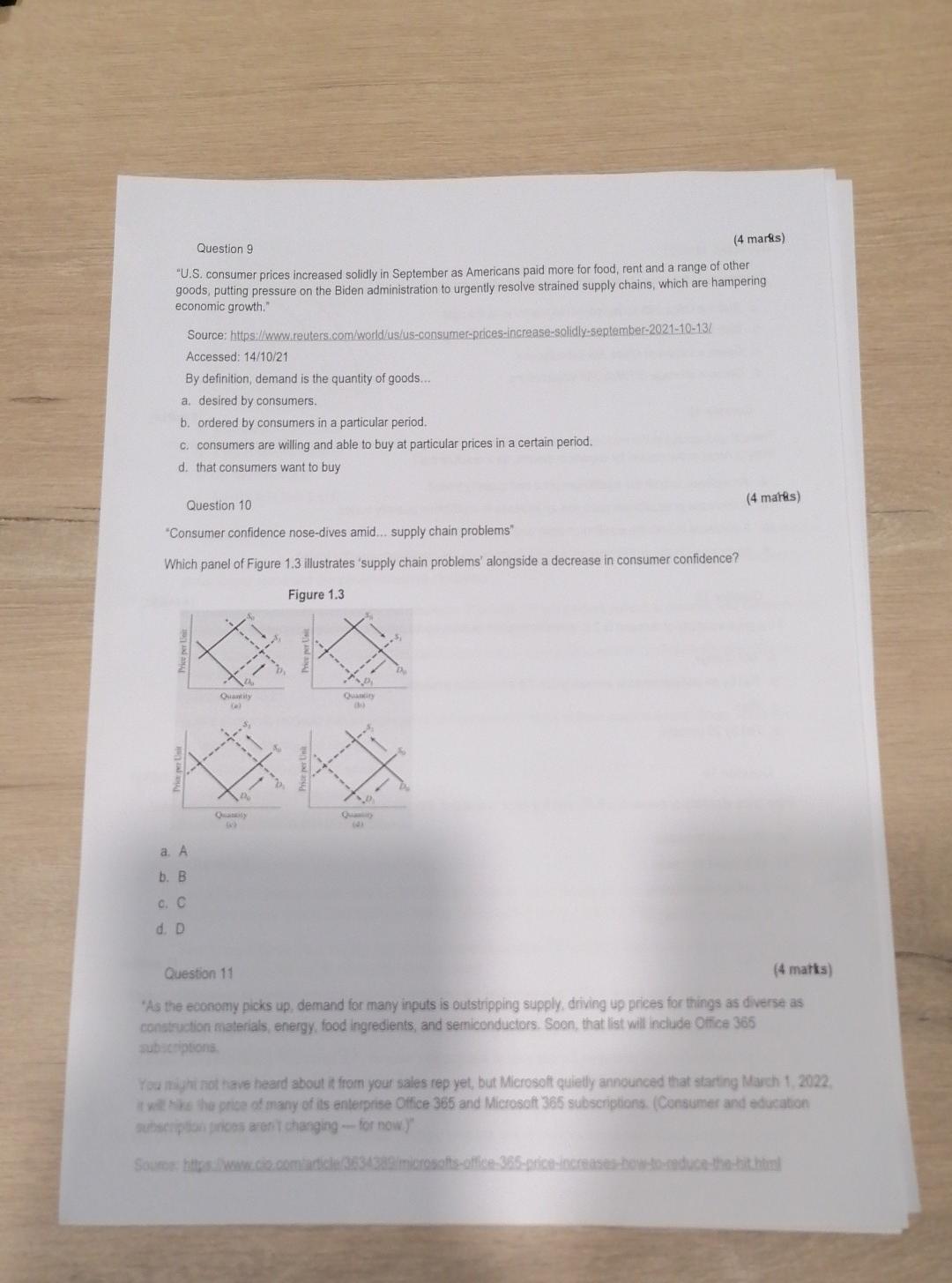 Section A Answer All The Questions In This Section Answer The Following Questions And Where Applicable Make Use Of Th 4