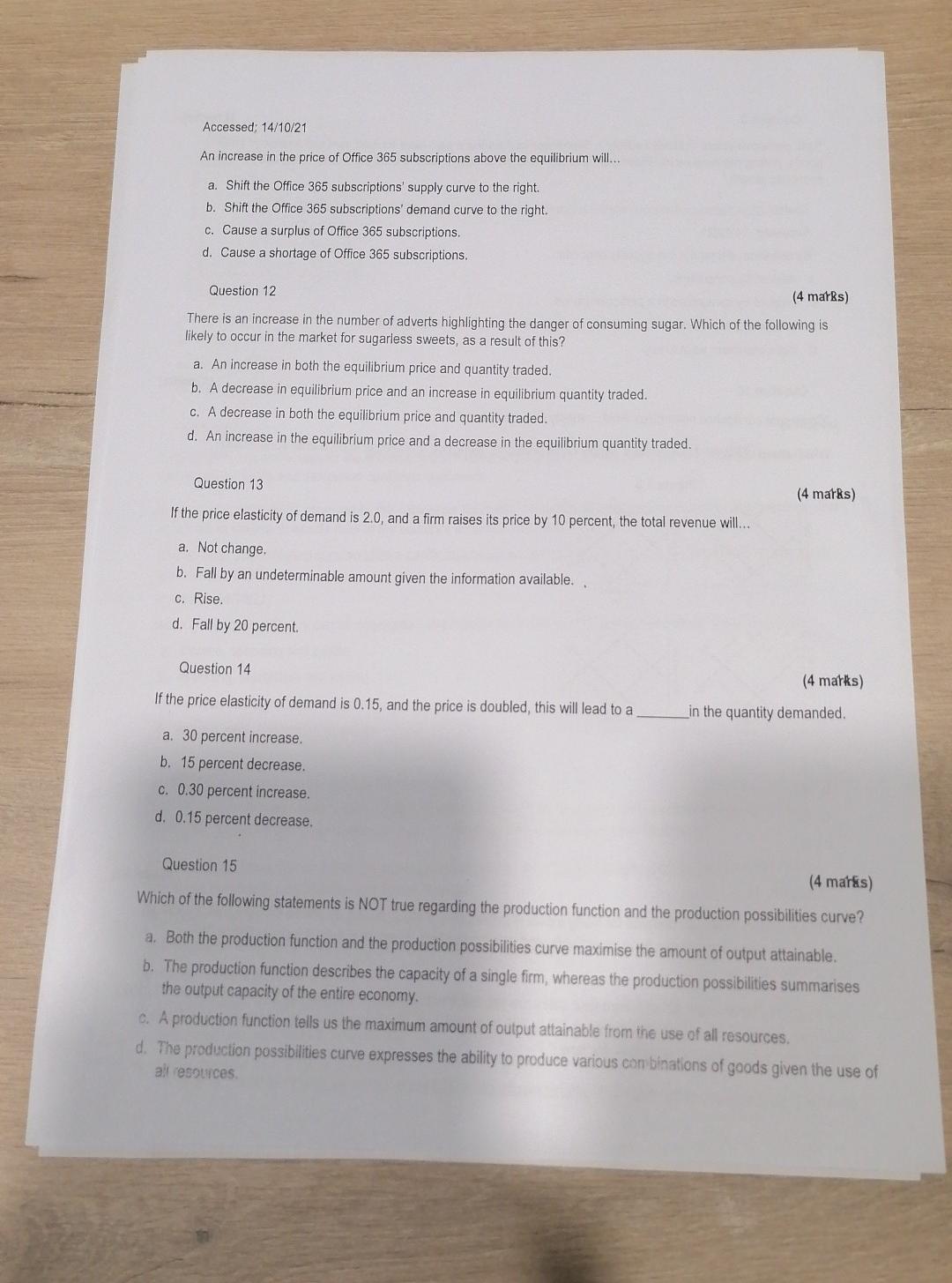 Section A Answer All The Questions In This Section Answer The Following Questions And Where Applicable Make Use Of Th 5