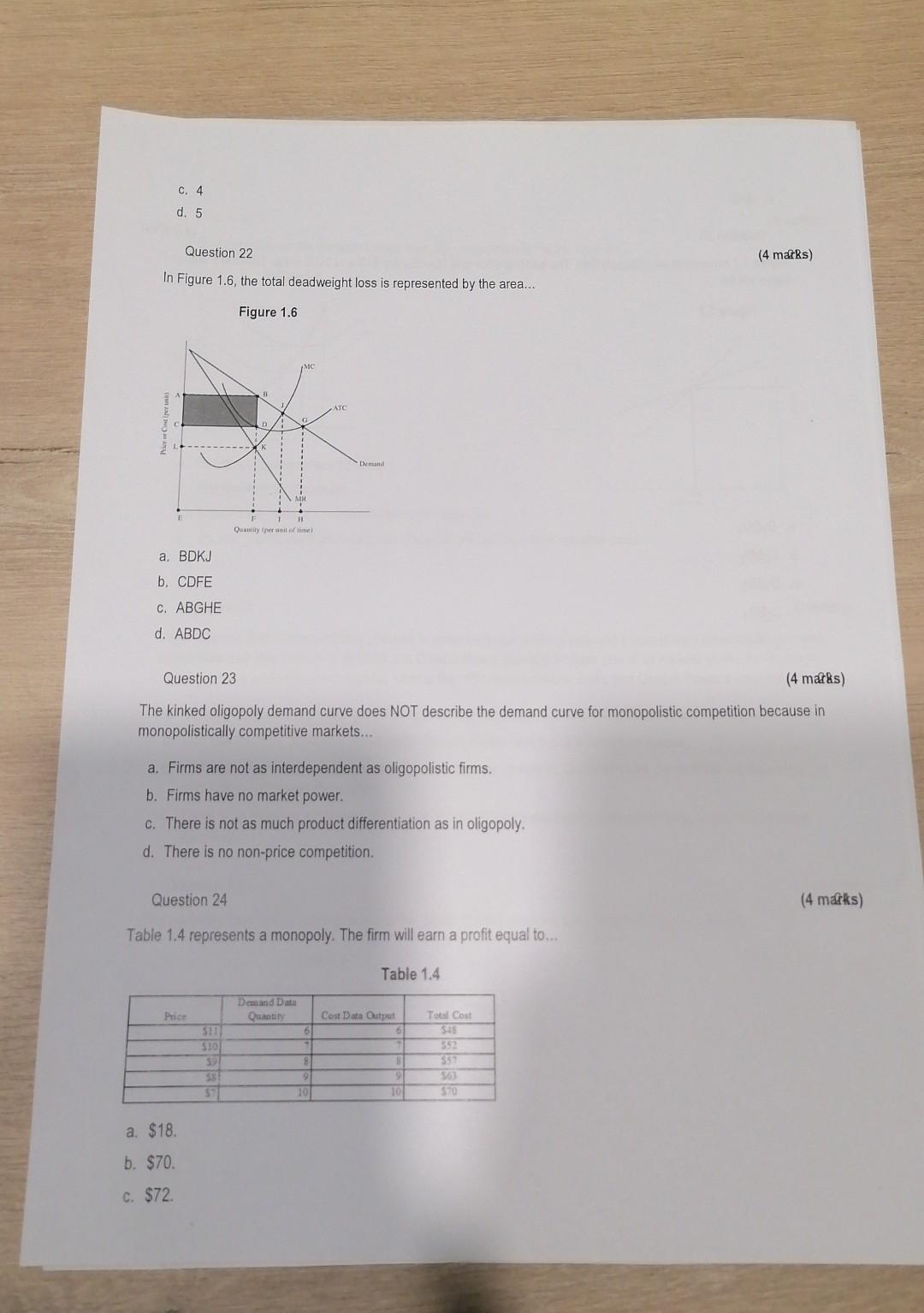 Section A Answer All The Questions In This Section Answer The Following Questions And Where Applicable Make Use Of Th 8