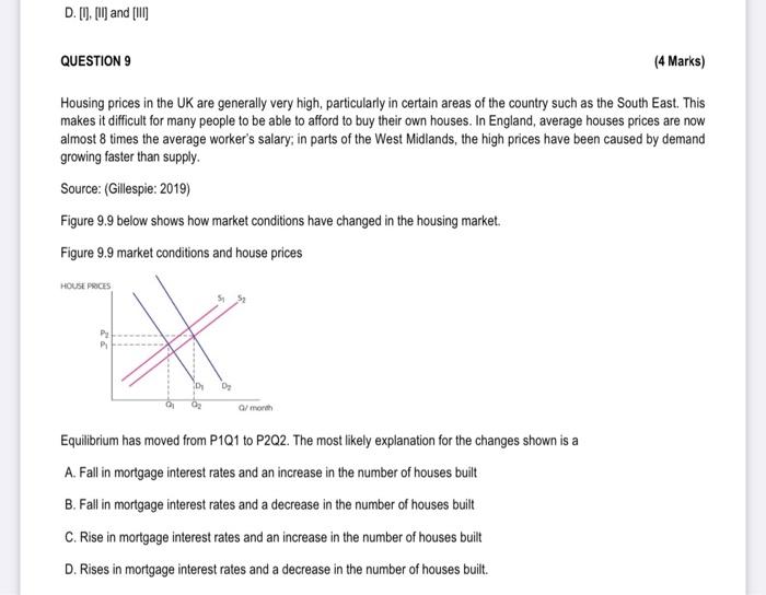 D 1 1 And Iii 4 Marks Housing Prices In The Uk Are Generally Very High Particularly In Certain Areas Of The C 1