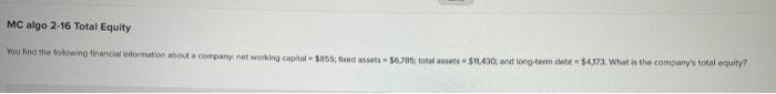 Mc Algo 2 16 Total Equity You Thing Francia Nation About A Company Networking At 85 M O O Sims Sachs 16500 The Company 2