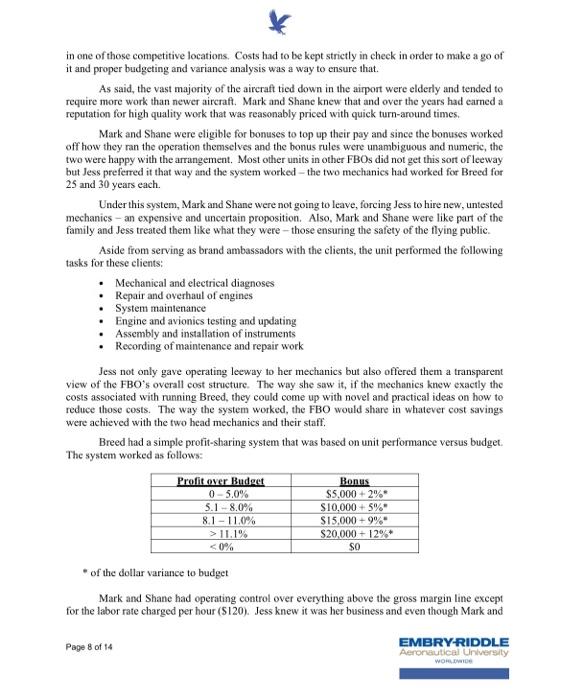 Breed Airport Services Sale Leasebacks Budgeting Reporting And Variance Analysis Alfonso F Canella Higuera Without 8