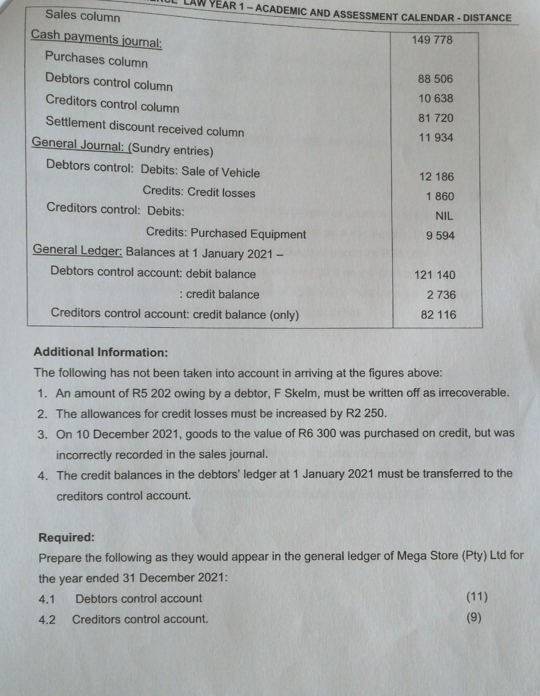 Question Four 20 Mega Store Pty Ltd Has A Wholesale Section That Conducts Some Of Their Business On Credit Transact 2
