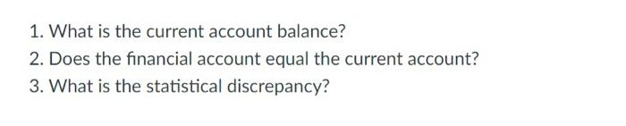 1 Use The Following Information To Answer The Questions Below Assume That The Capital Account Is Equal To 0 Net Unila 2