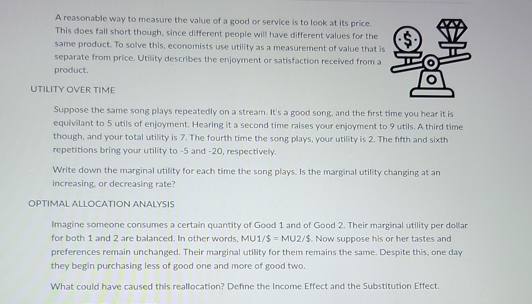 A Reasonable Way To Measure The Value Of A Good Or Service Is To Look At Its Price This Does Fall Short Though Since D 1