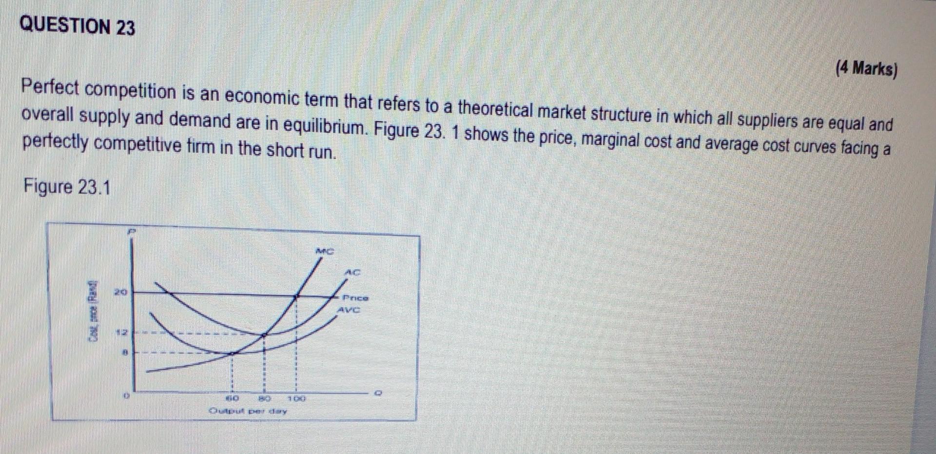 Question 23 Perfect Competition Is An Economic Term That Refers To A Theoretical Market Structure In Which All Suppliers 1