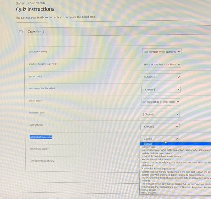 Started Jul 5 At 7 42am Quiz Instructions You Can Use Your Textbook And Notes To Complete The Timed Quiz D Question 1 2