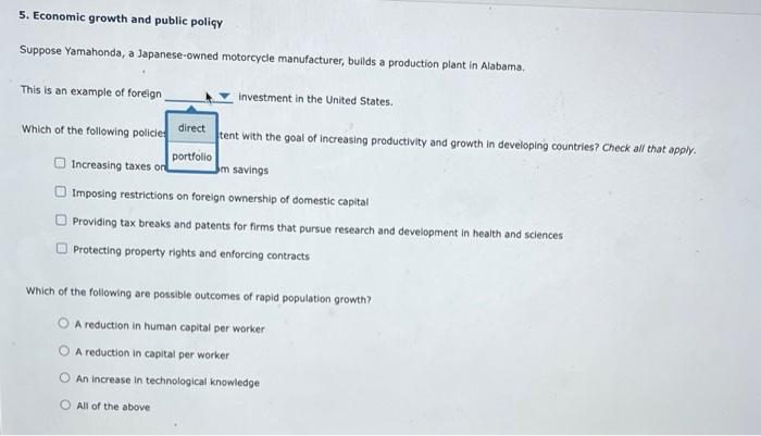 5 Economic Growth And Public Policy Suppose Yamahonda A Japanese Owned Motorcycle Manufacturer Builds A Production Pl 2
