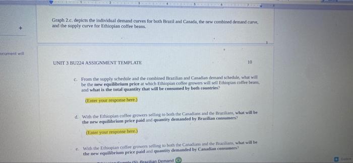 Ocument Will Graph 2 C Depicts The Individual Demand Curves For Both Brazil And Canada The New Combined Demand Curve 1