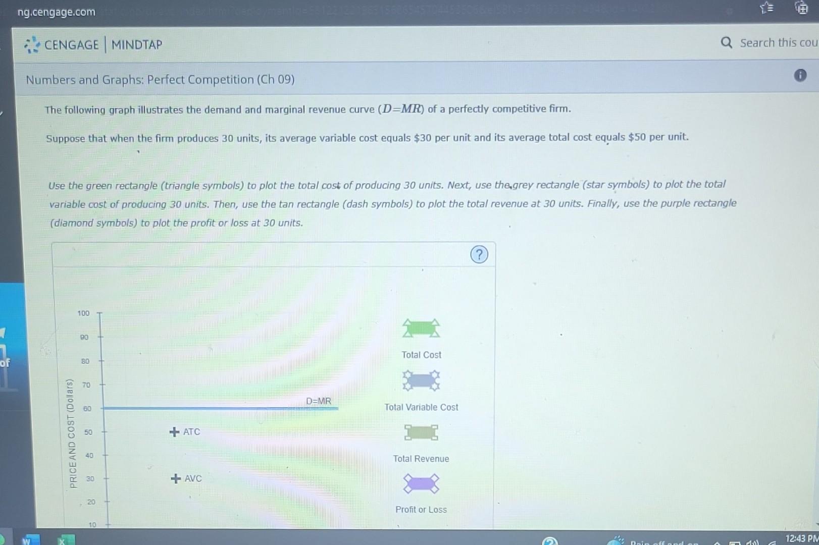 Of Ng Cengage Com Cengage Mindtap Numbers And Graphs Perfect Competition Ch 09 The Following Graph Illustrates The De 1