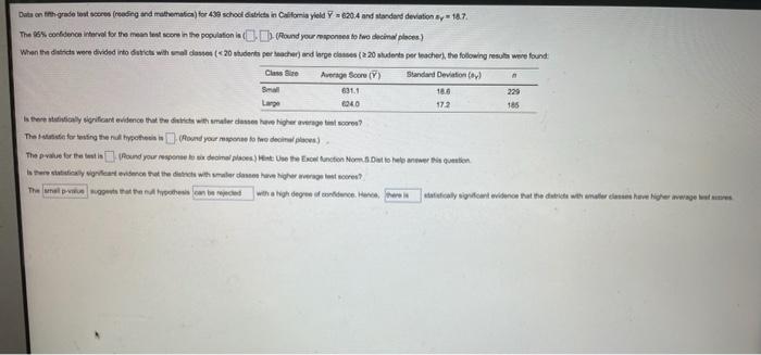 Dats On Fifth Grade Test Scores Reading And Mathematics For 439 School Districts In Califomia Yield V 620 4 And Standa 1