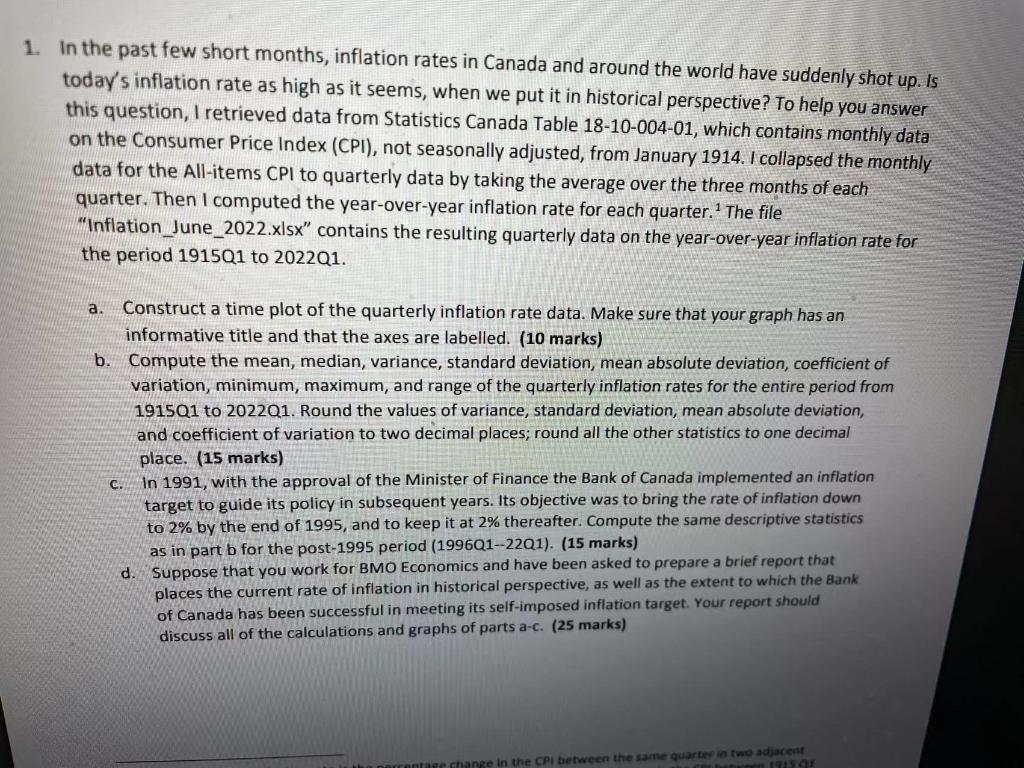 1 In The Past Few Short Months Inflation Rates In Canada And Around The World Have Suddenly Shot Up Is Today S Inflat 1