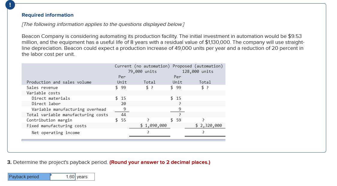 Required Information The Following Information Applies To The Questions Displayed Below Beacon Company Is Consideri 1