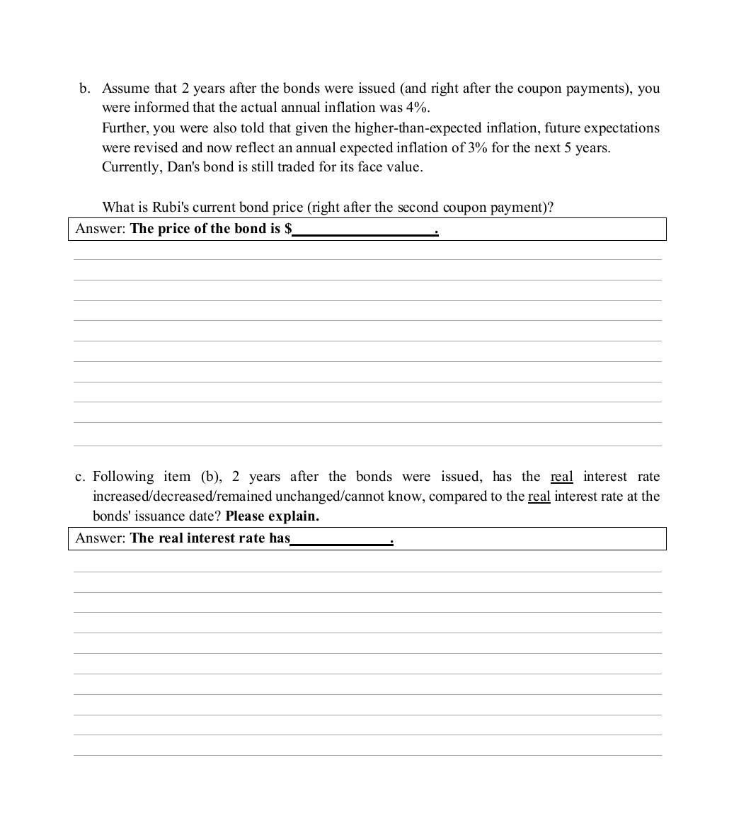Question 2 22 Points Rubi Inc Is A Manufacturer Of High Quality Pillows Today The Company Issued A 5 Year Inflatio 2
