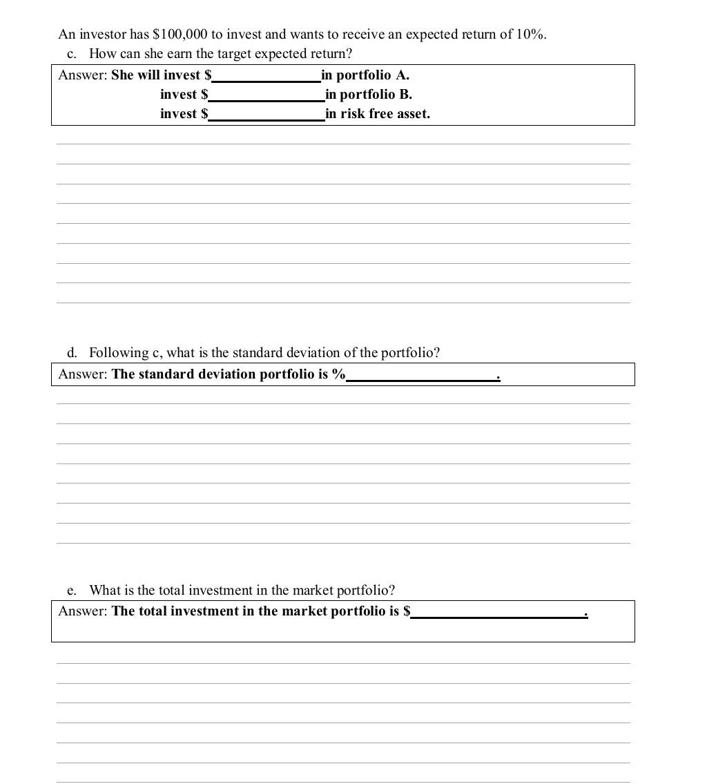 Question 4 20 Points The Following Table Presents Data Of Two Portfolios Traded In The Market Portfolio A Portfolio 2