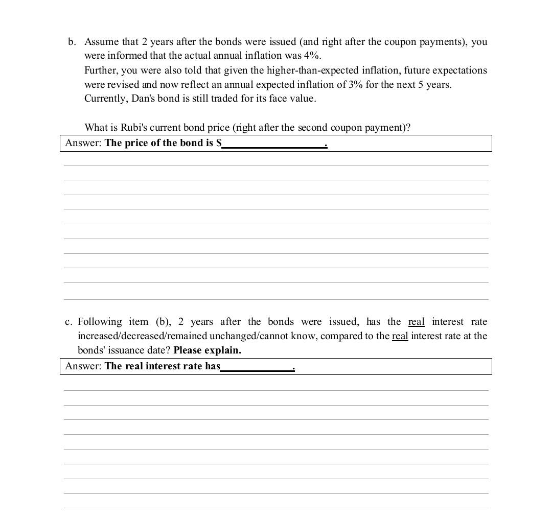 Question 2 22 Points Rubi Inc Is A Manufacturer Of High Quality Pillows Today The Company Issued A 5 Year Inflatio 2