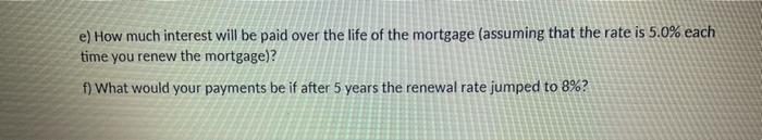 A 150 000 Mortgage Is Amortized By Monthly Payments Over 25 Years It Is Renewable After Five Years Interest Is 5 0 2